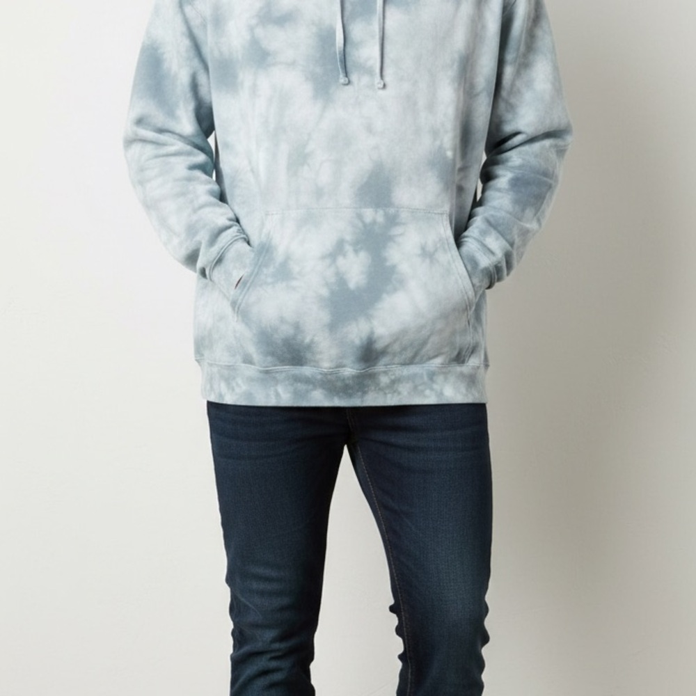Men's Blue Tie-Dye Hoodie Sweater